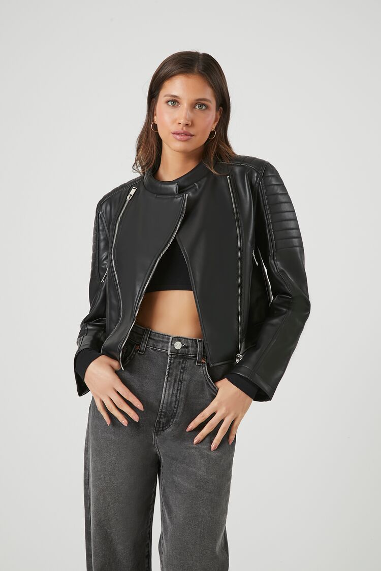 Forever sold 21 crushed velvet moto jacket - small