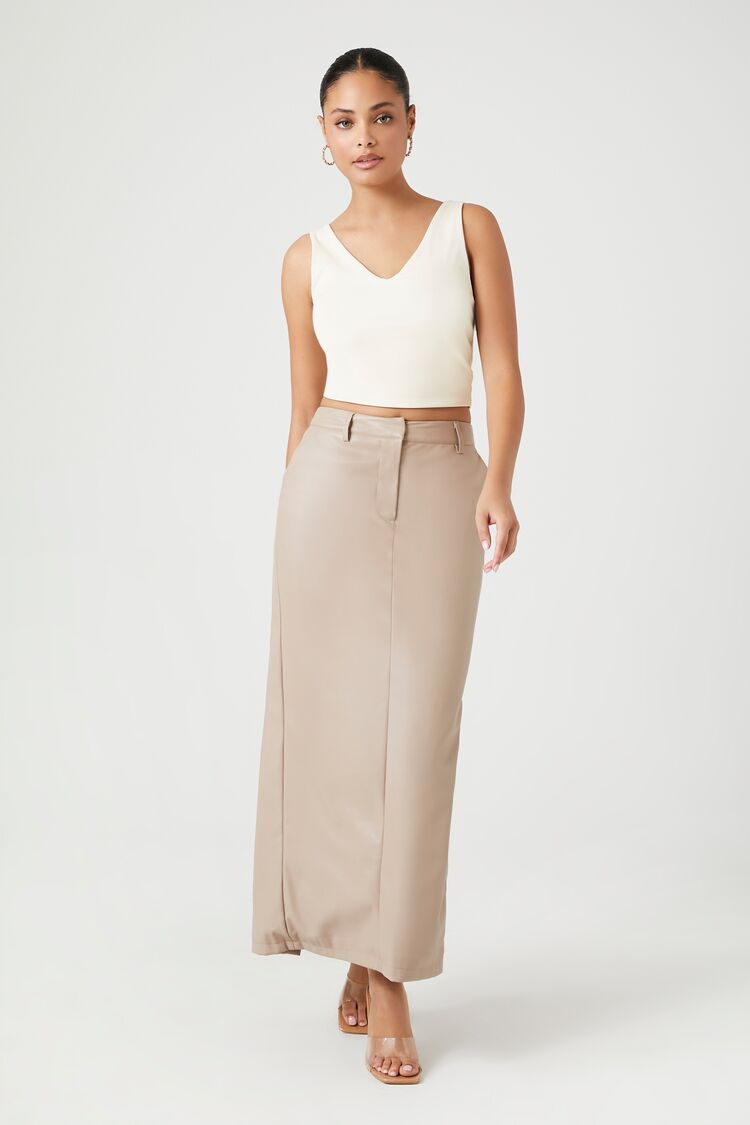 Faux Leather Maxi Skirt