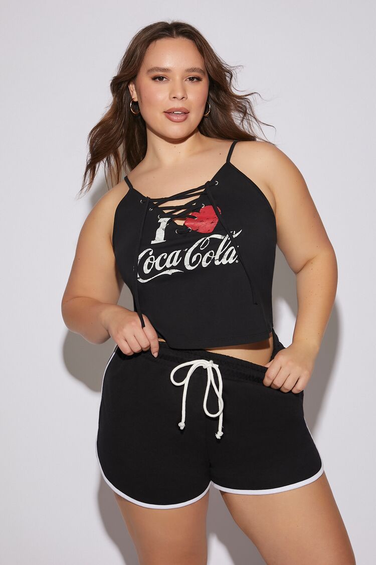 Plus Size Coca-Cola Lace-Up Cami | Forever 21