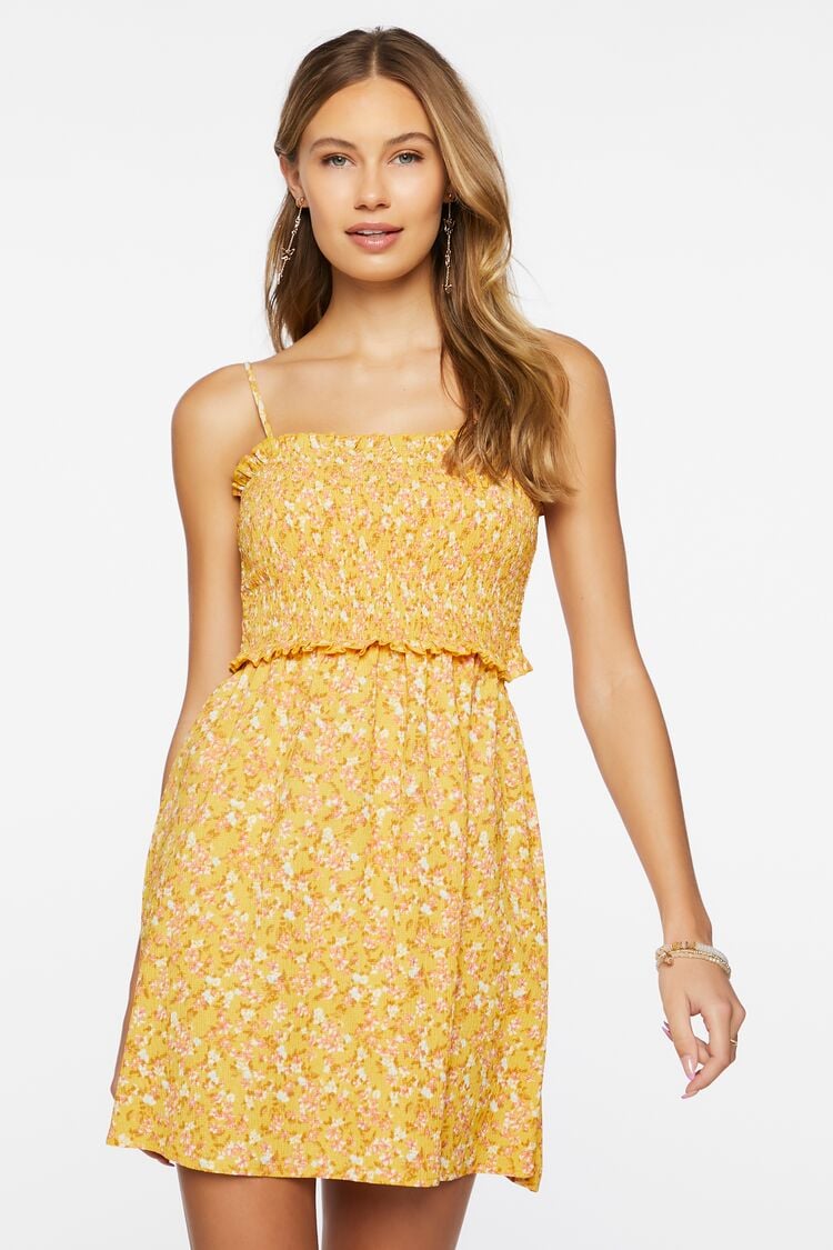 smocked yellow dress