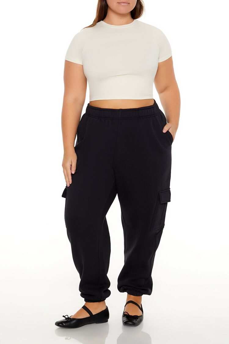 Plus Size Cargo Fleece Joggers