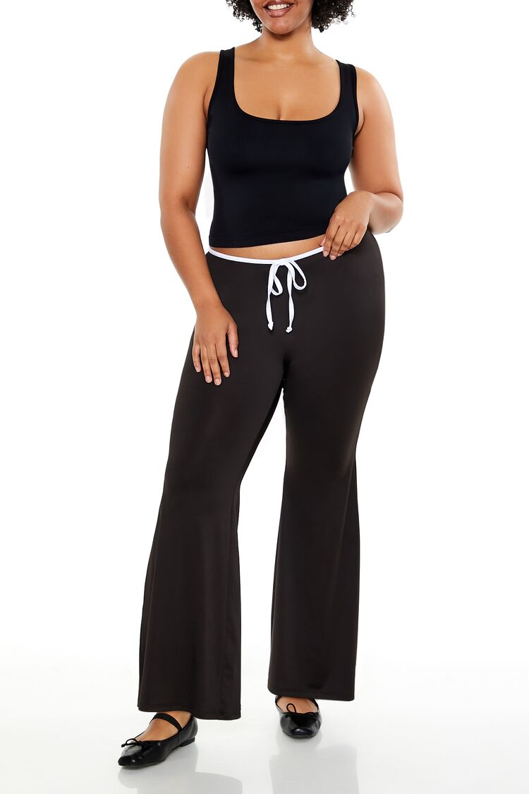 Plus Size Tie-Waist Flare Leggings