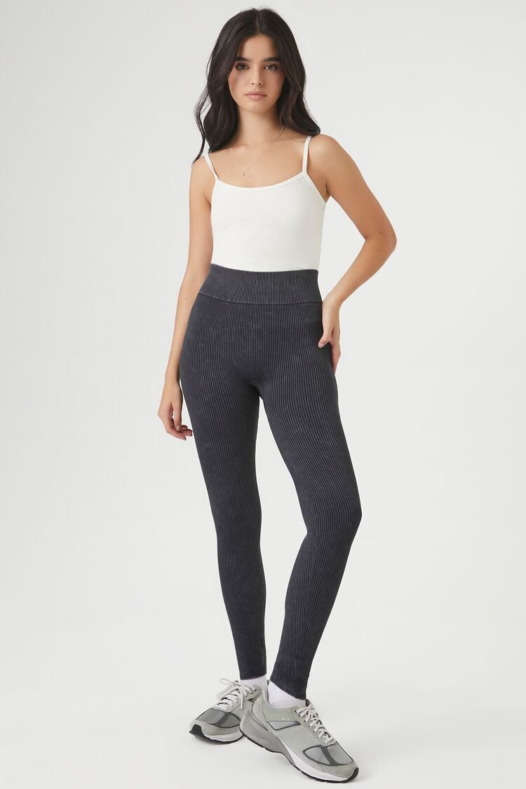 Seamless Ribbed Knit Leggings