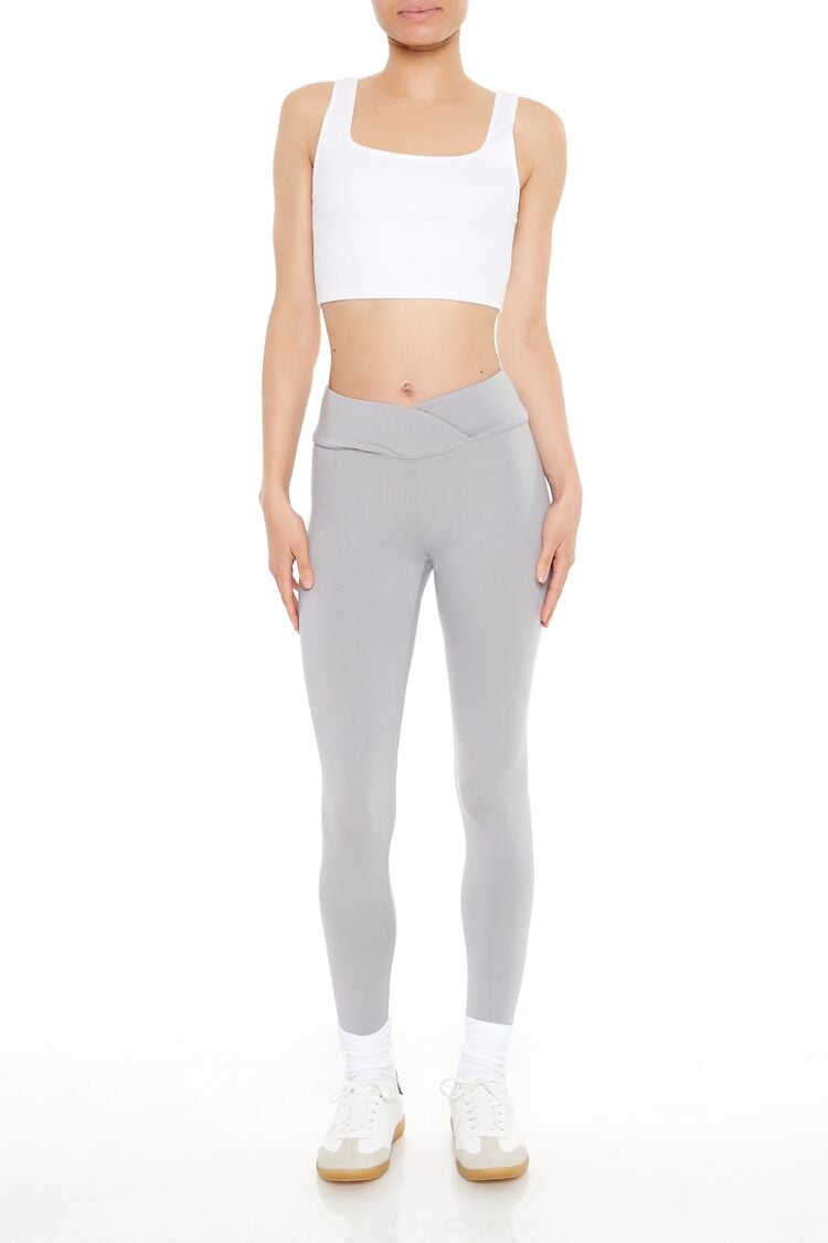 Crossover Cotton-Blend Leggings