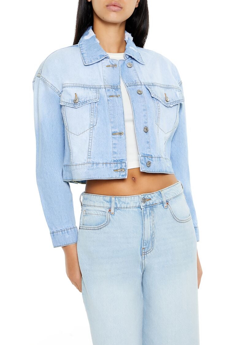 Denim Cropped Trucker Jacket