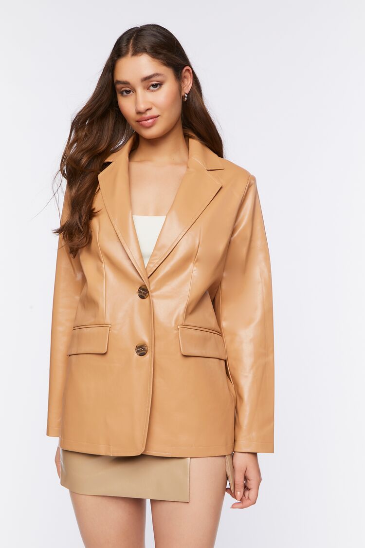 Faux Leather Blazer