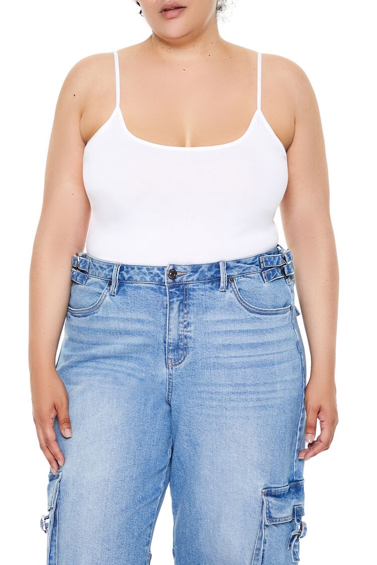 Plus Size Cotton-Blend Basic Cami