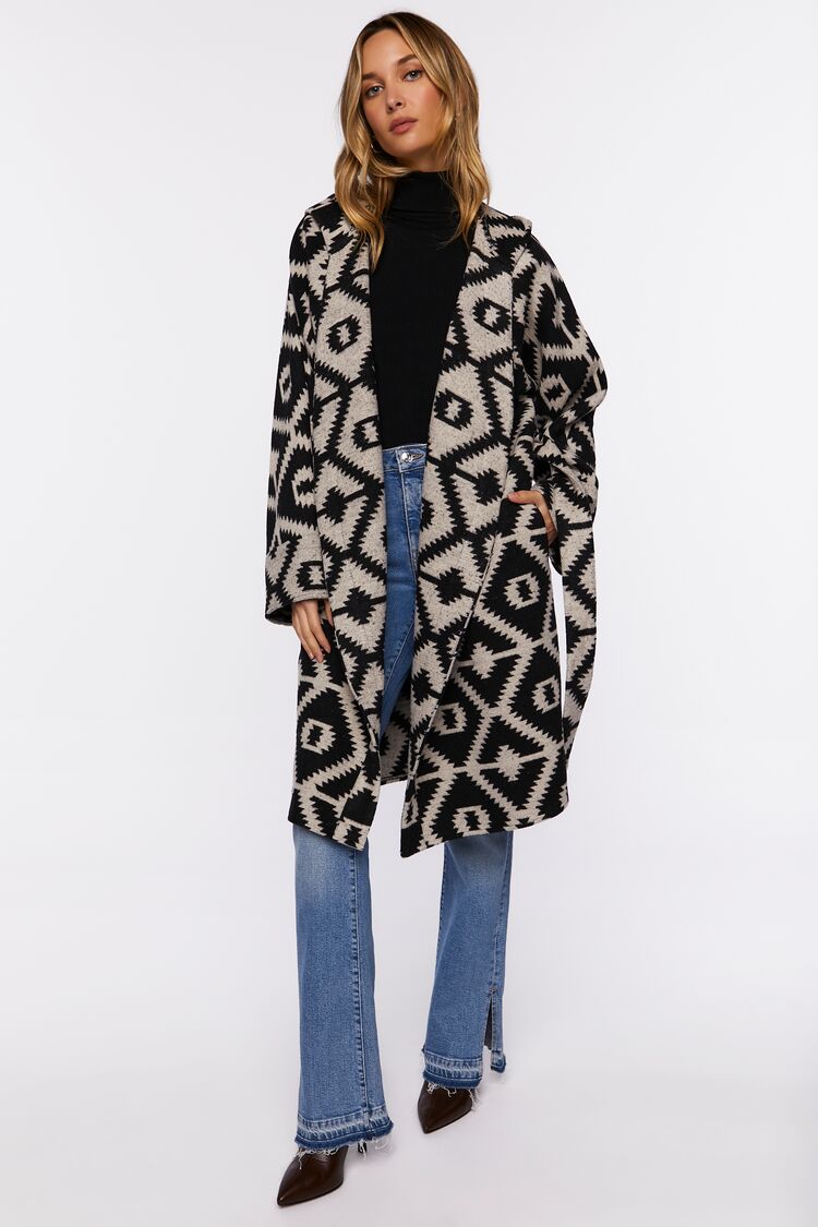 Belted Geo Duster Coat