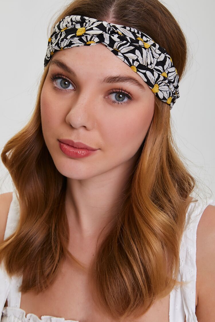 Daisy Floral Twisted Headwrap