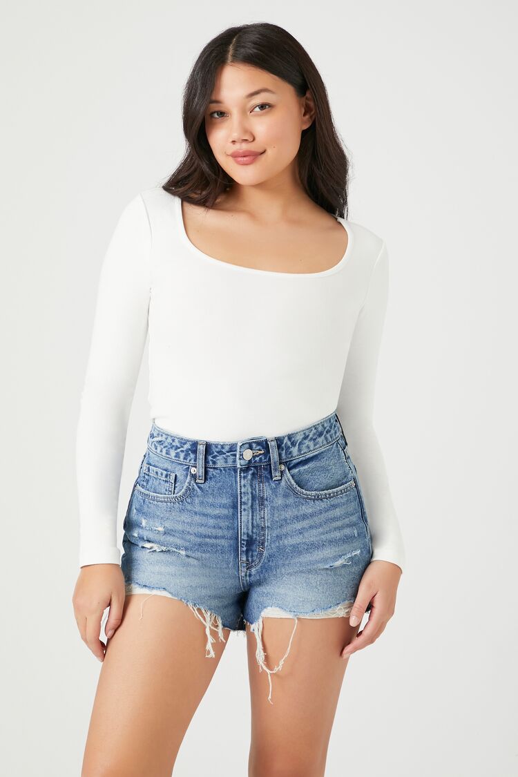 Retro High-Rise Denim Shorts | Forever 21