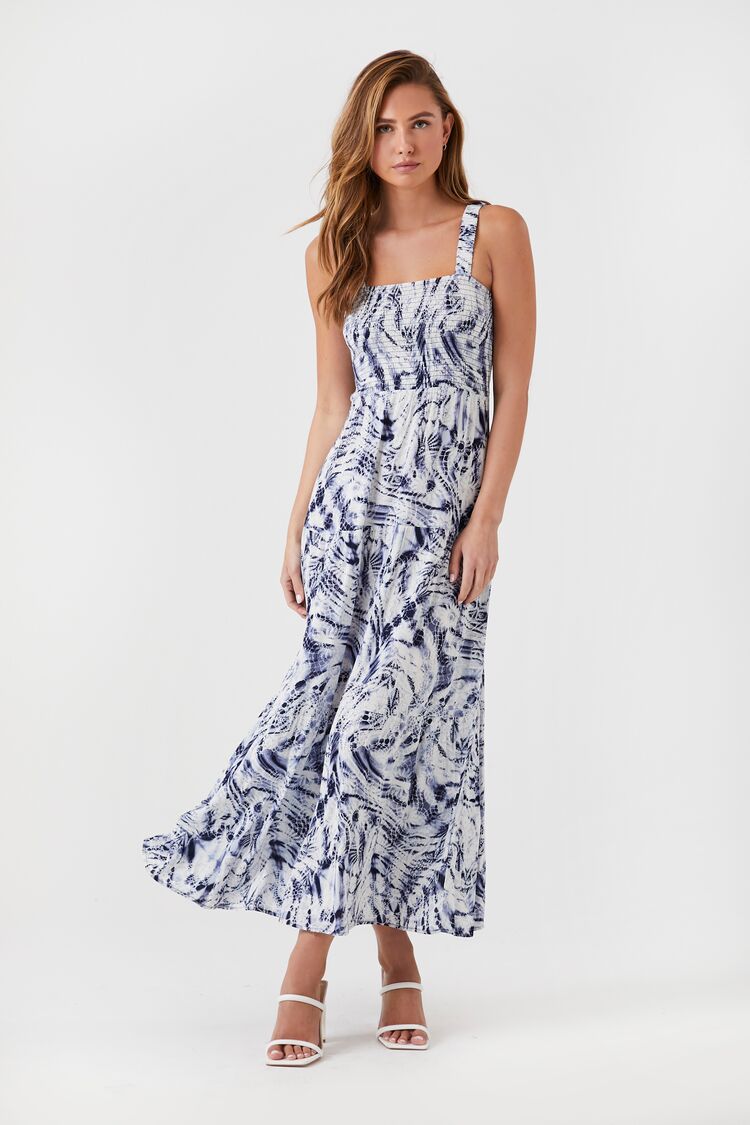 Marble Print Caged Maxi Dress