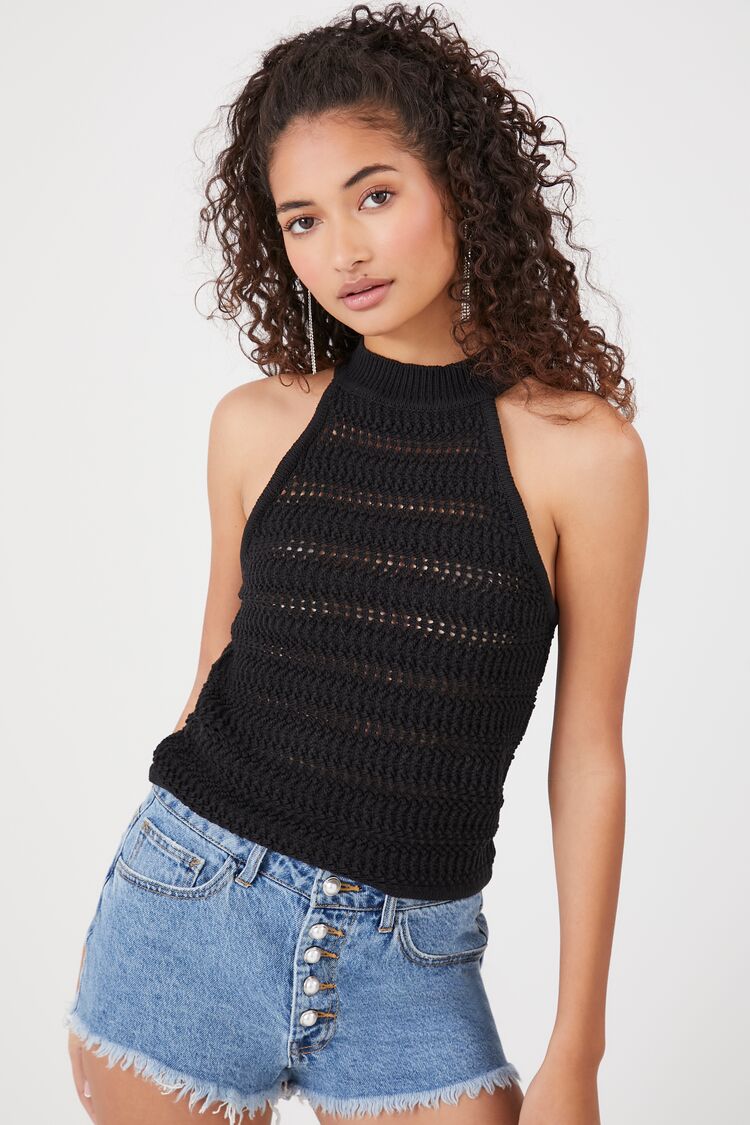 Crochet Sweater-Knit Top