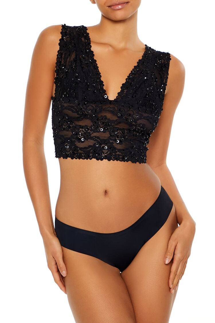 Sequin Lingerie Crop Top