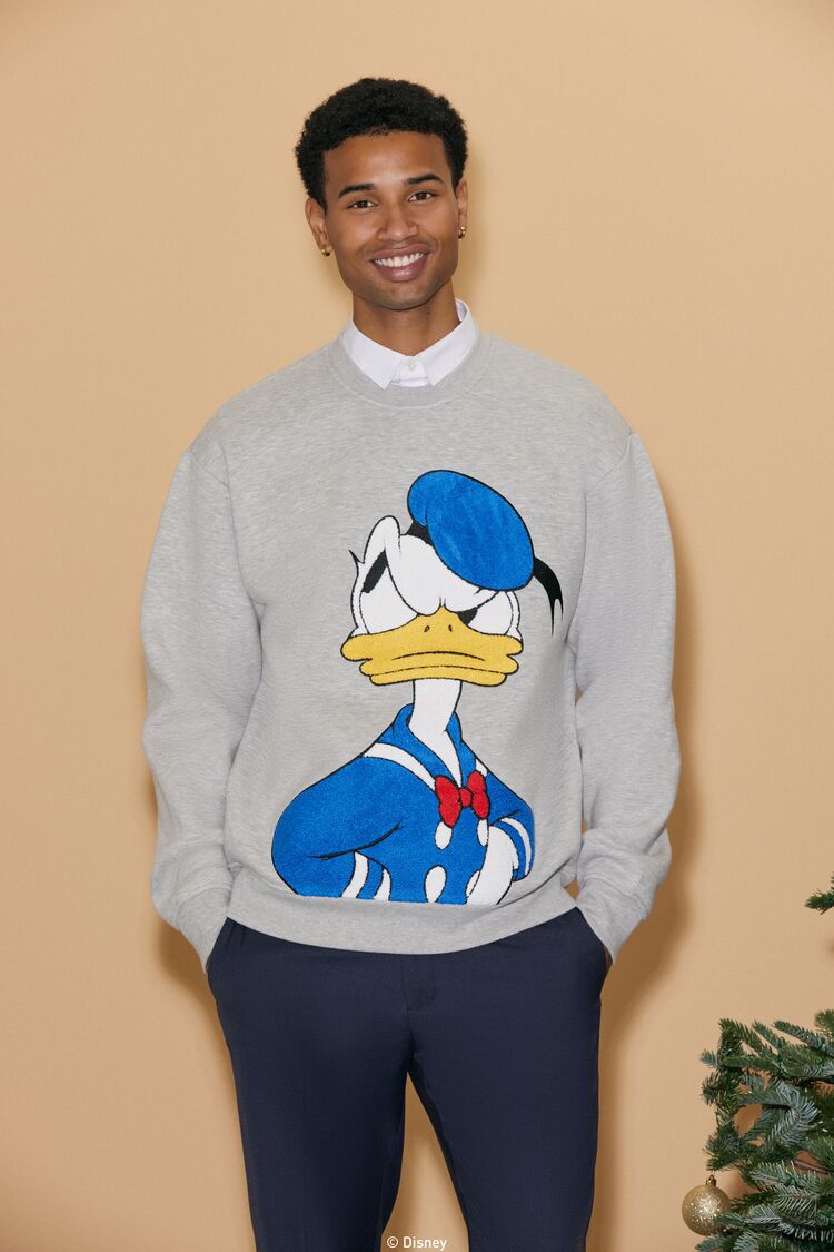 Unisex Disney Donald Duck Chenille Patch Pullover