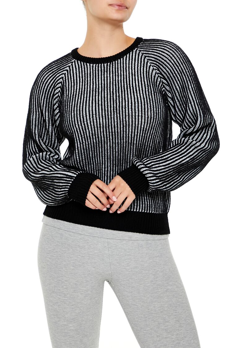 Striped Ribbed Knit Sweater