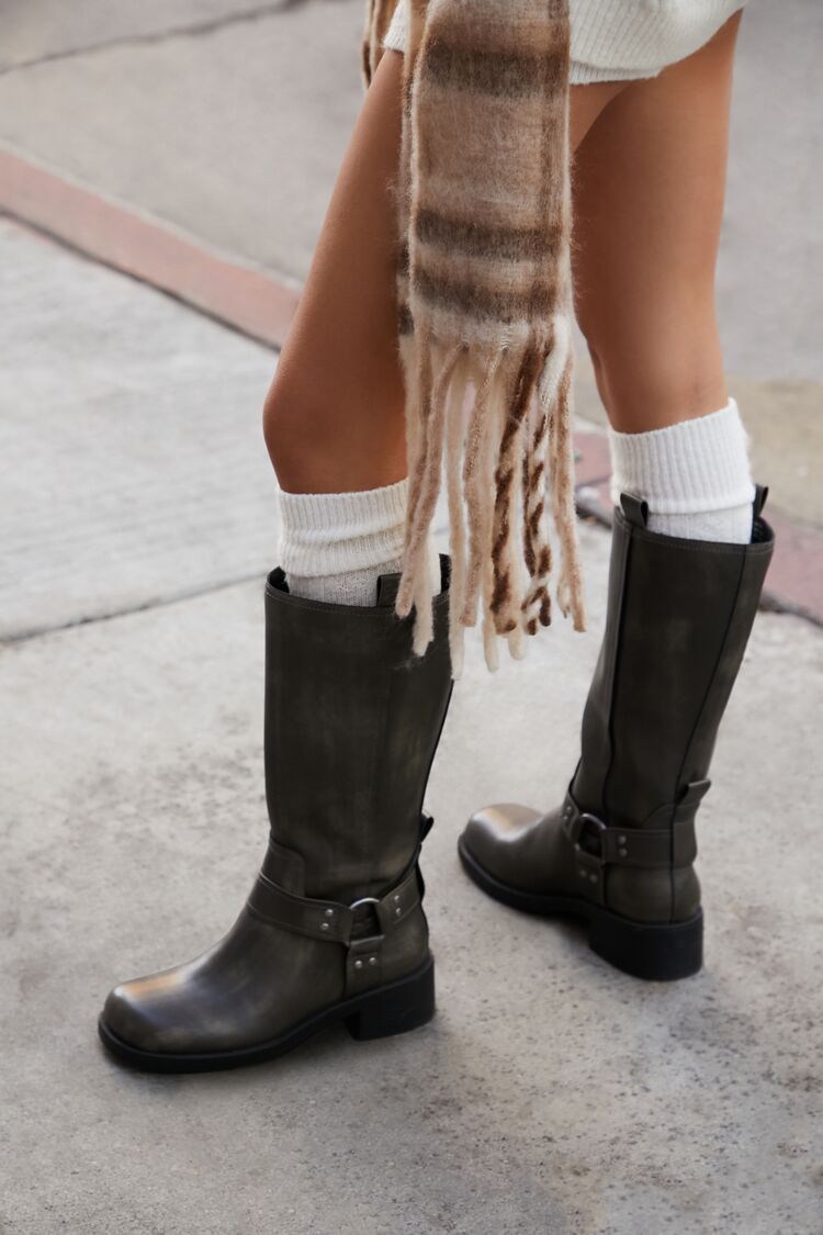 Studded Faux Leather Boots