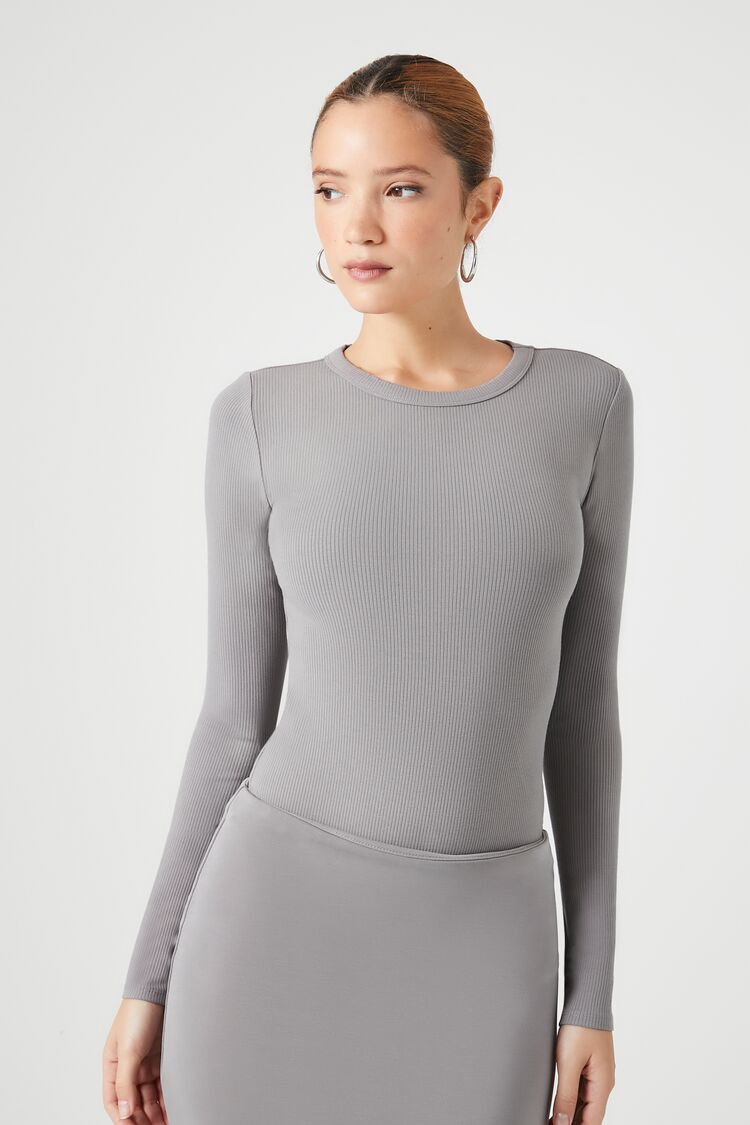 Ribbed Long-Sleeve Bodysuit