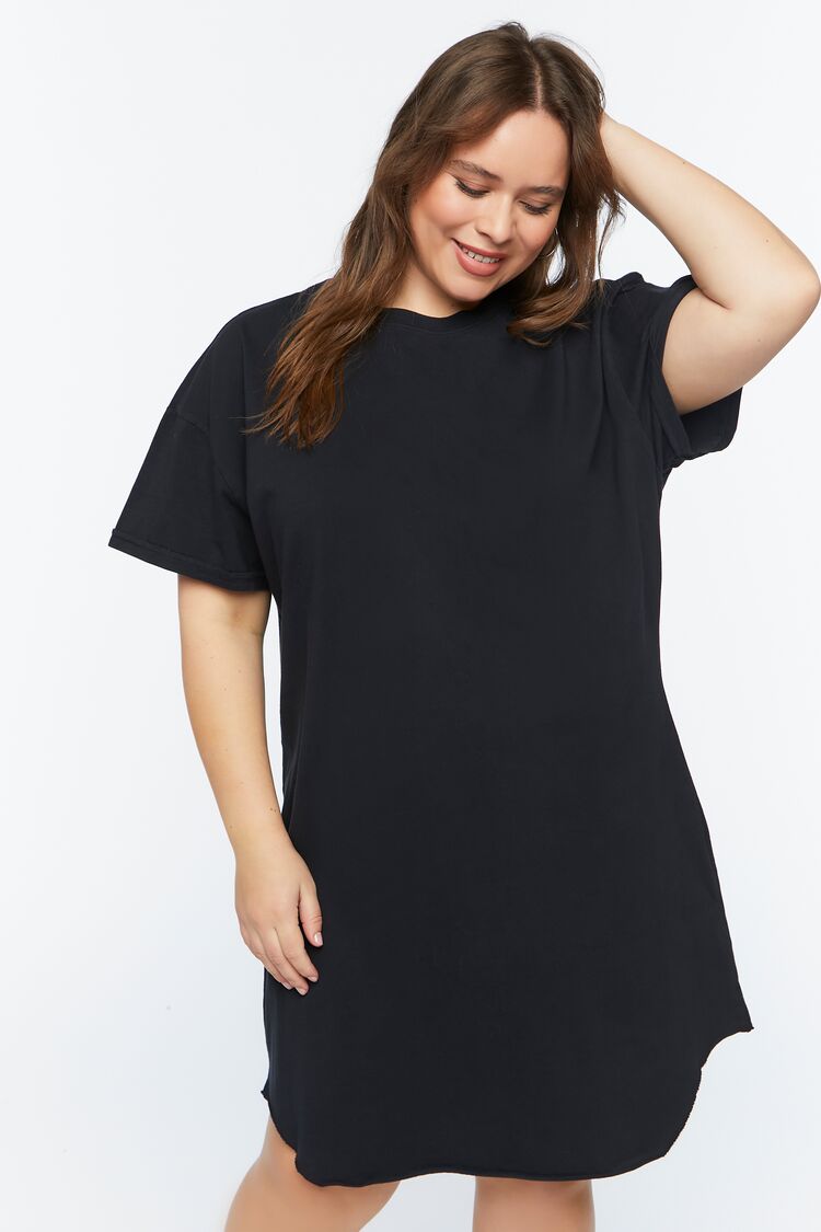 Plus Size Raw-Cut T-Shirt Dress