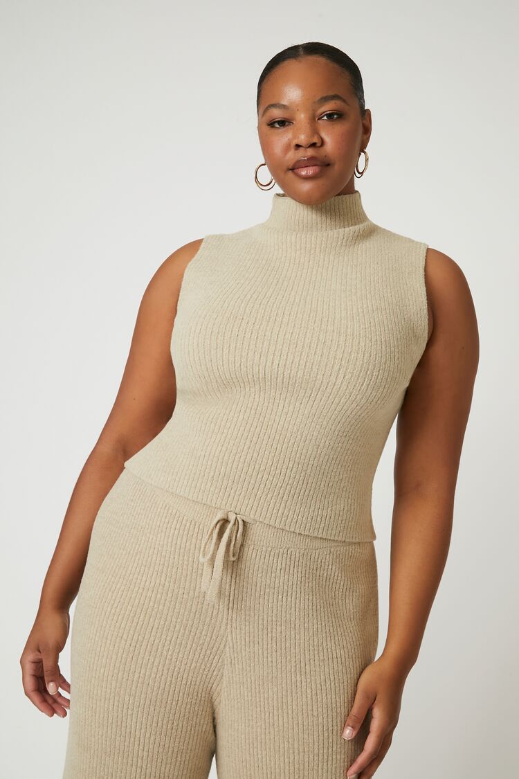 Plus Ribbed Sweater-Knit Anytime Cami Top