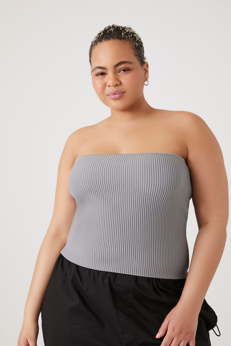 Plus Size Sweater Knit Tube Top