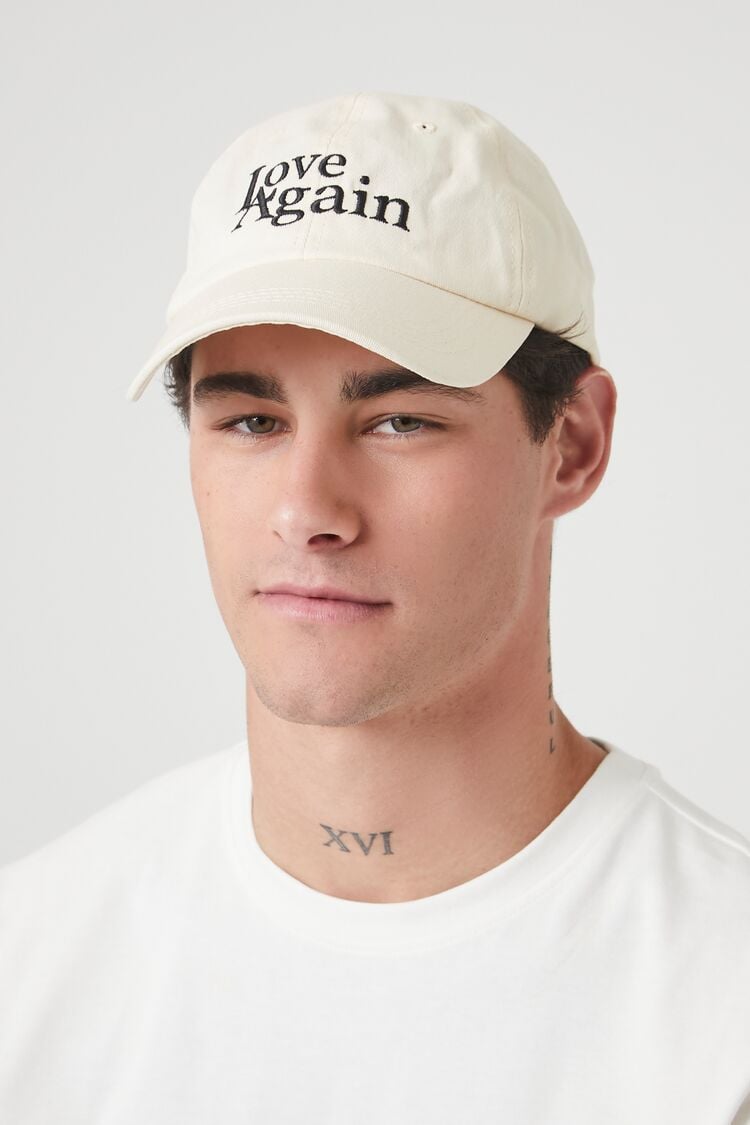 21MEN Men Love Again Baseball Cap in Cream/Black