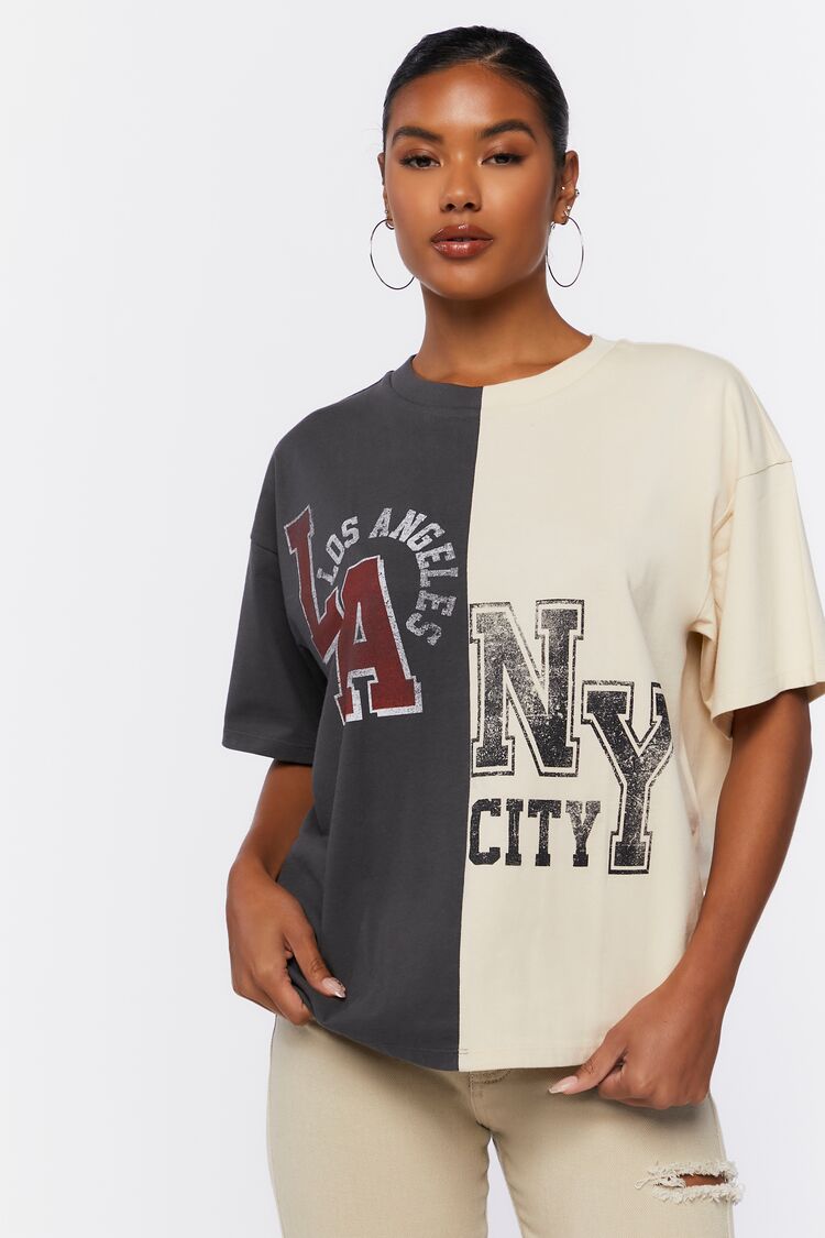 Forever 21 Women's Reworked Boston University Top in Charcoal