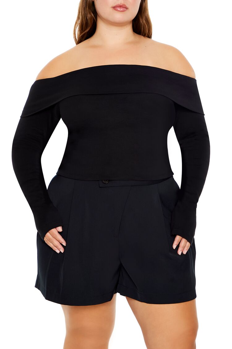 Forever 21 plus size off the shoulder top online