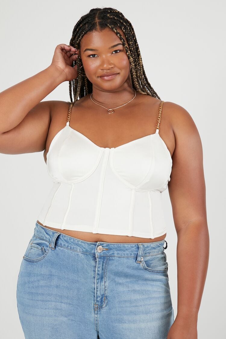 Plus Size Chain-Strap Bustier Cami