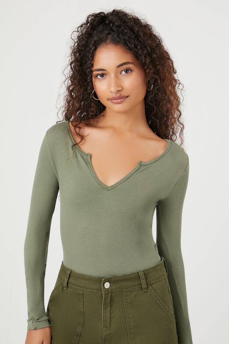 Seamless Split-Neck Bodysuit