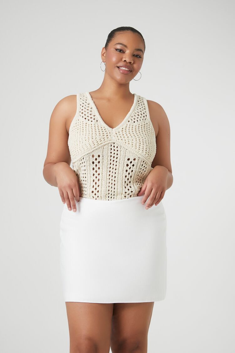 Plus Size Fitted Mini Skirt