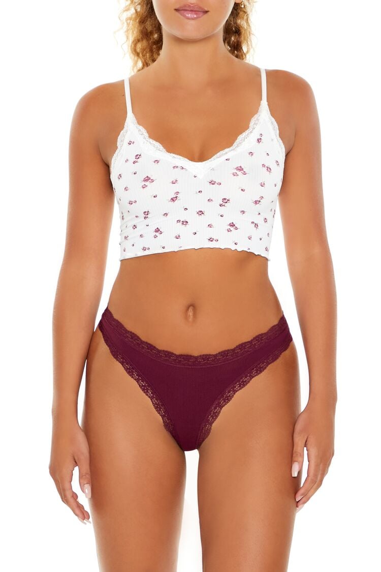 Seamless Rose Print Bralette