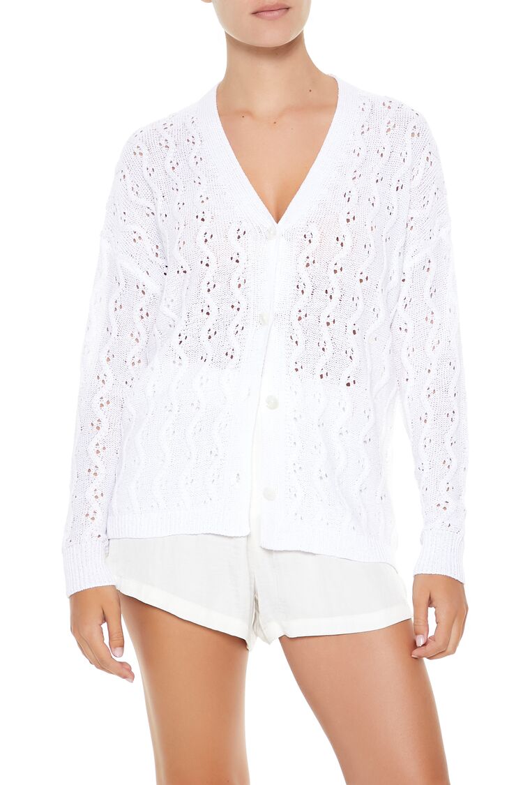 Wavy Cardigan Sweater