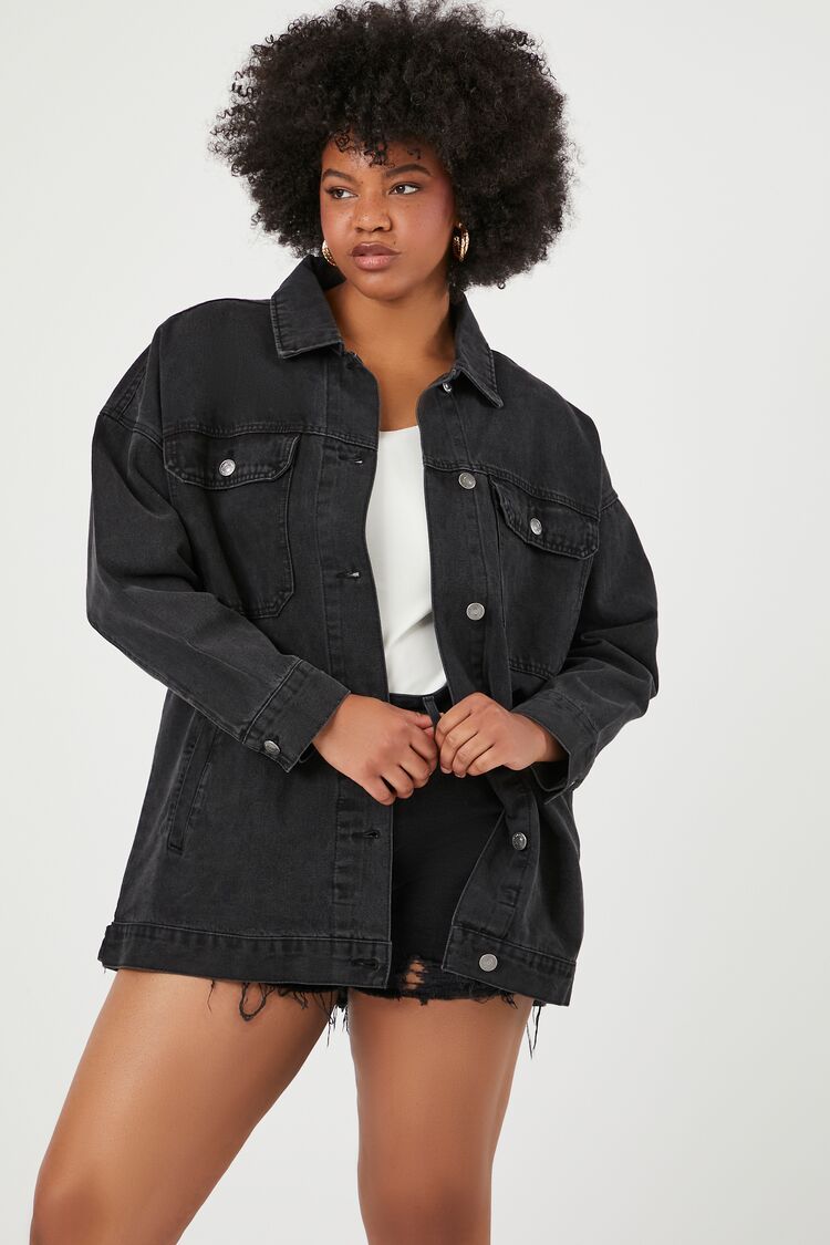 Plus Size Denim Trucker Jacket