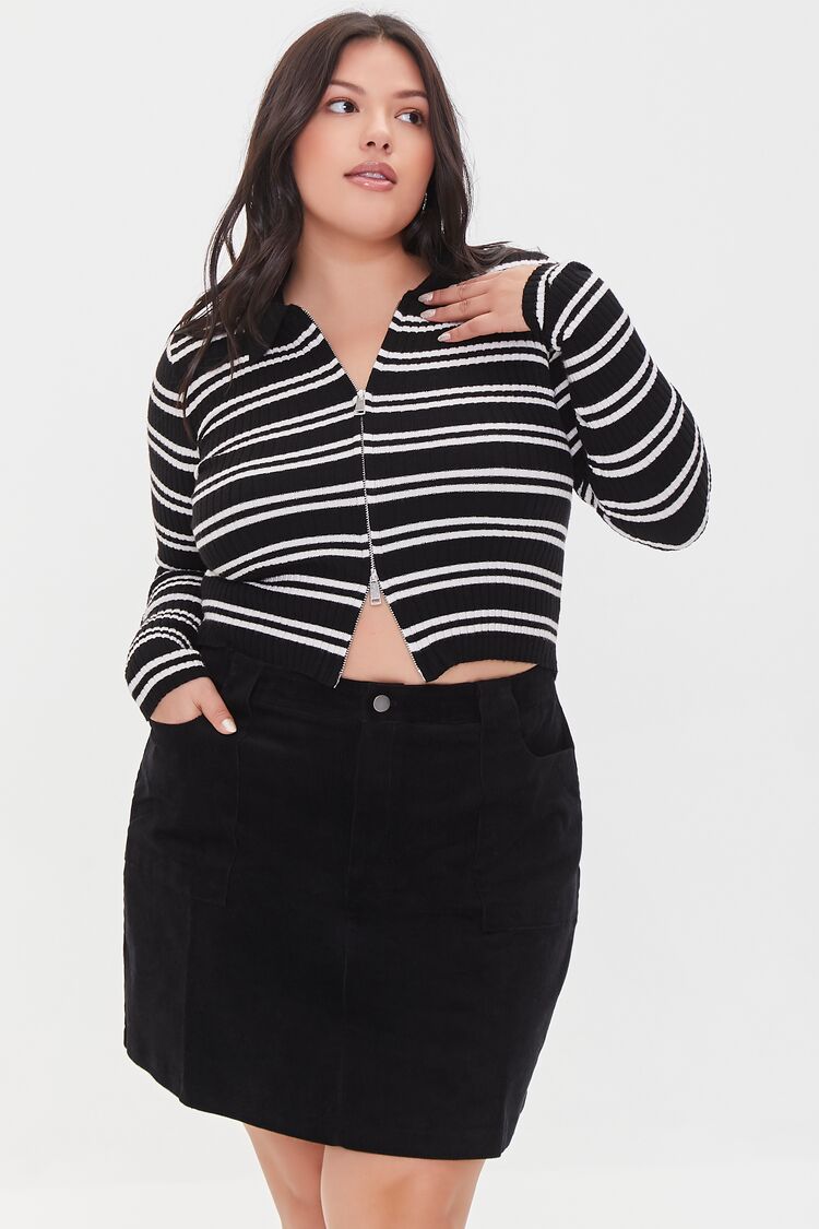 Plus Size Corduroy Mini Skirt