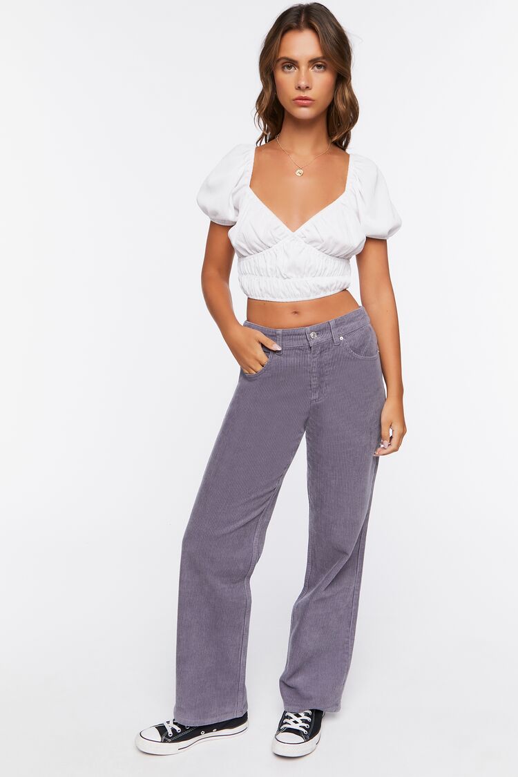 Corduroy Straight-Leg Pants