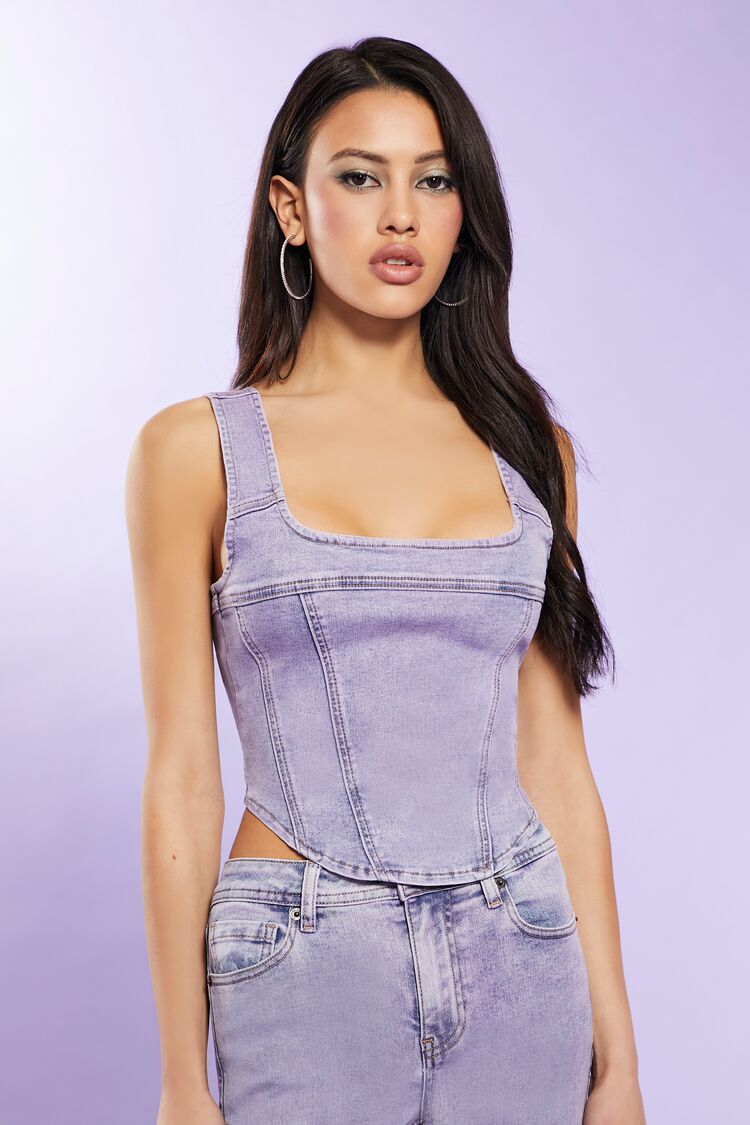 Forever 21 denim crop top online