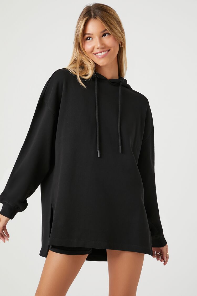 French Terry High-Low Hoodie | Forever 21