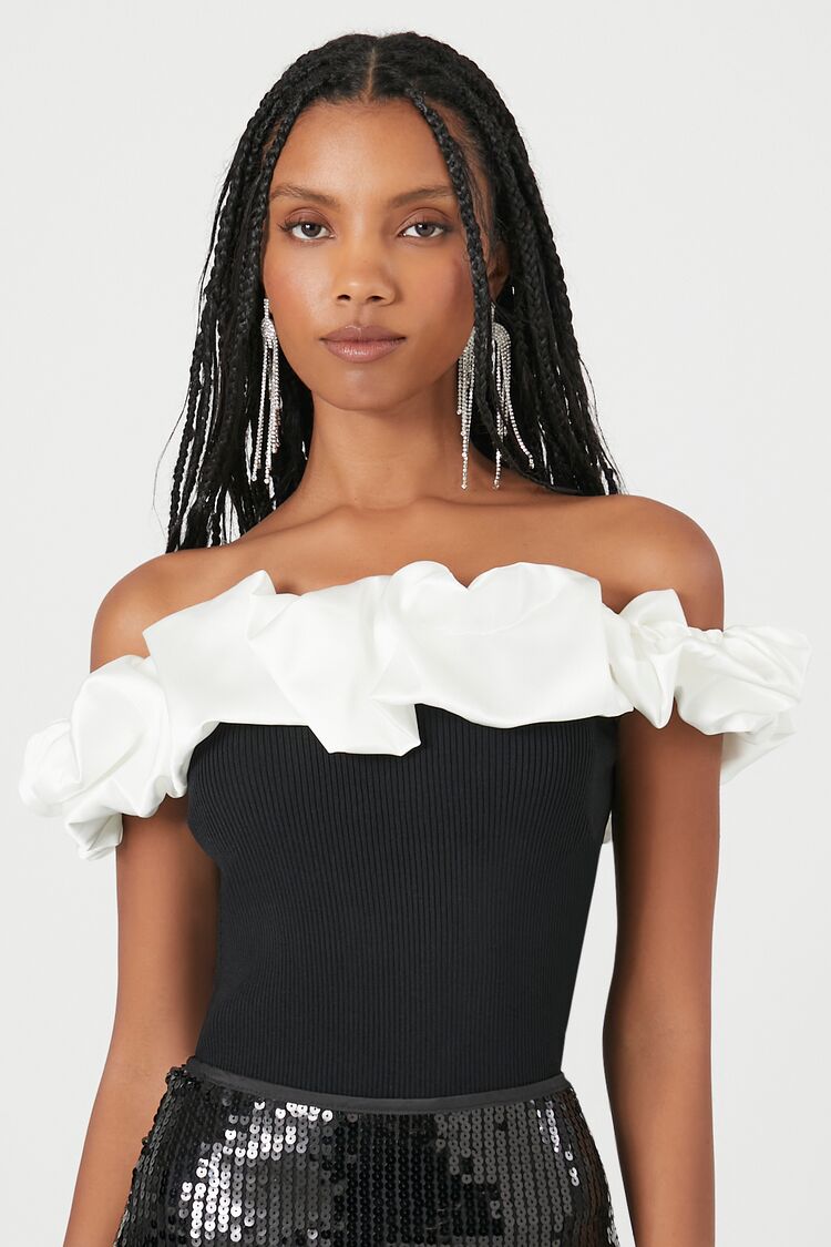 Sweater-Knit Ruffle-Trim Top | Forever 21