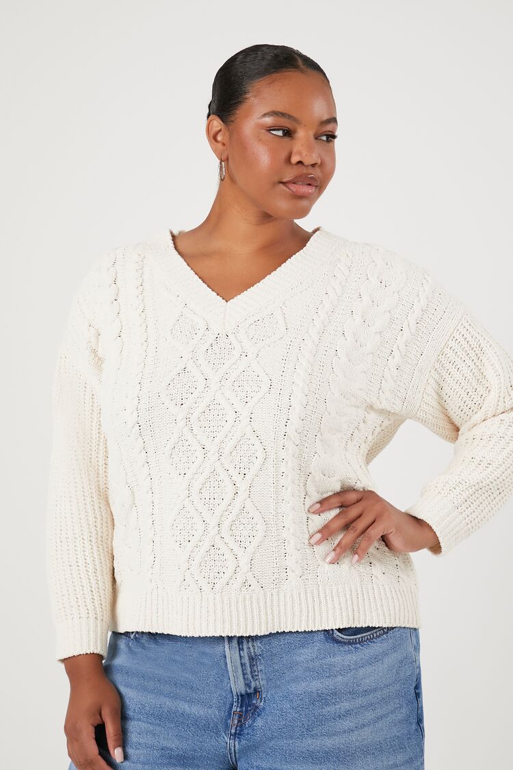 Cable knit hotsell plus size sweaters