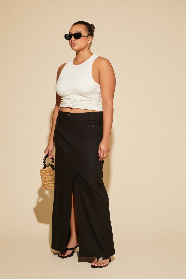 Plus Size Maxi Column Slit Skirt Forever 21