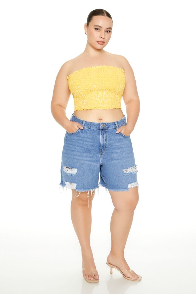 Plus Size Denim Bermuda Shorts | Forever 21