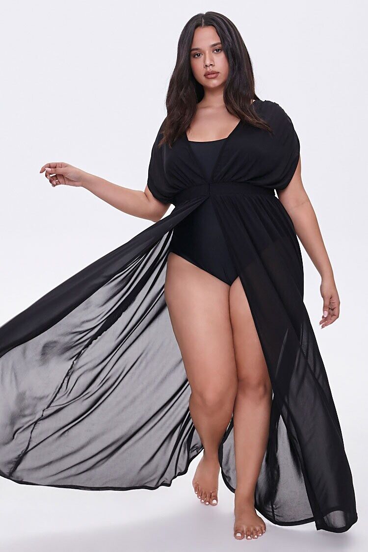 Forever 21 plus size swim cover up on sale