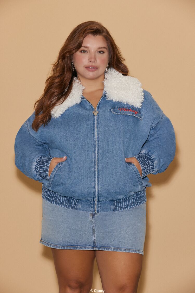 Plus Size Disney Mickey Mouse Denim Jacket