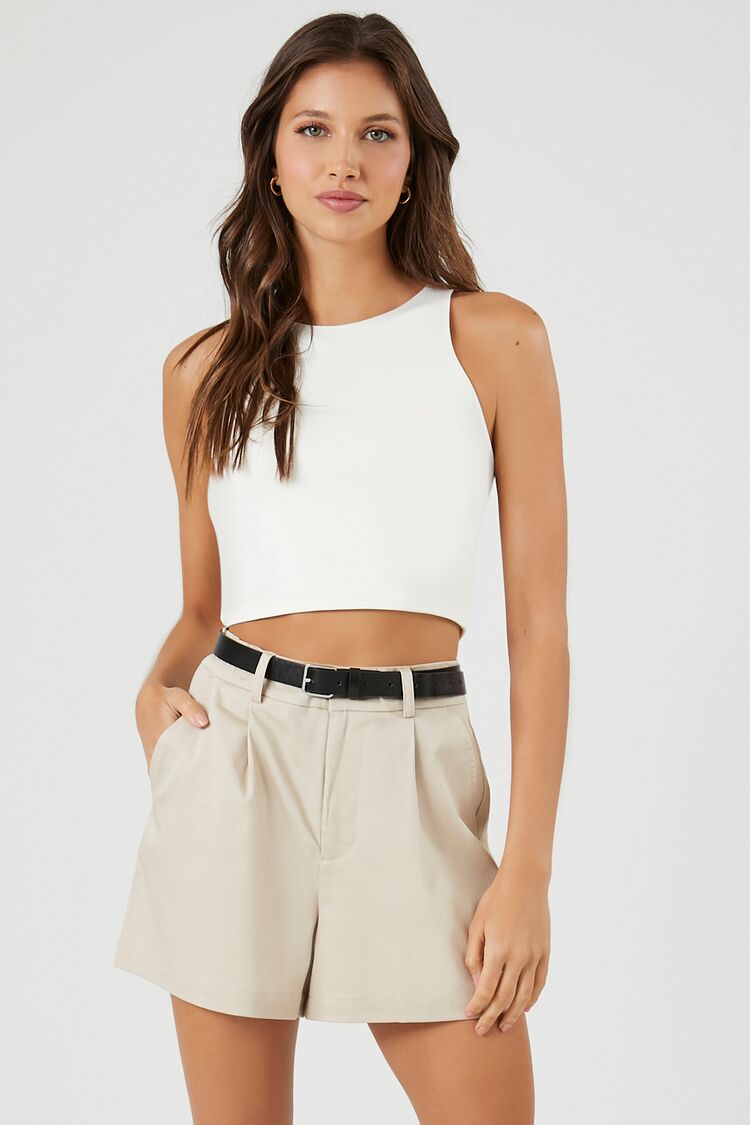 Belted High-Rise Trouser Shorts | Forever 21