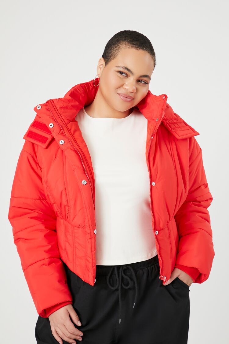 Plus Size Quilted Cropped Puffer Jacket Forever 21