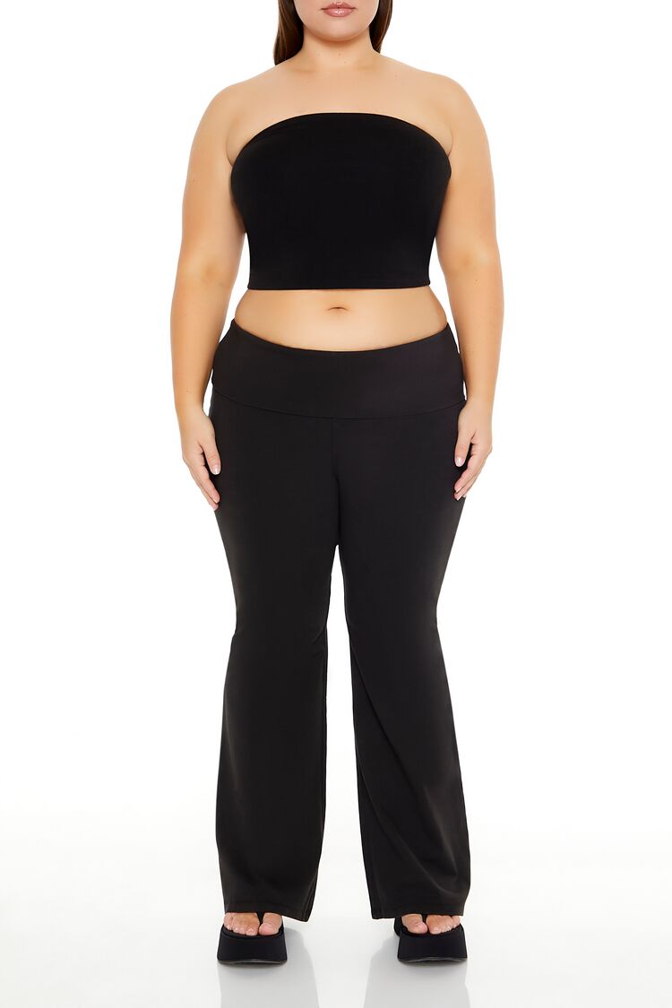 Plus Size Foldover Flare Leggings