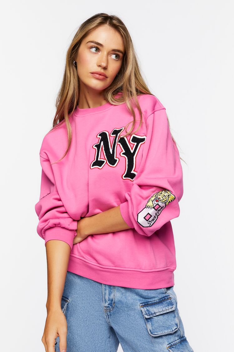 New York Yankees Women's Multi Stripe Raglan Sweatshirt 22 / S