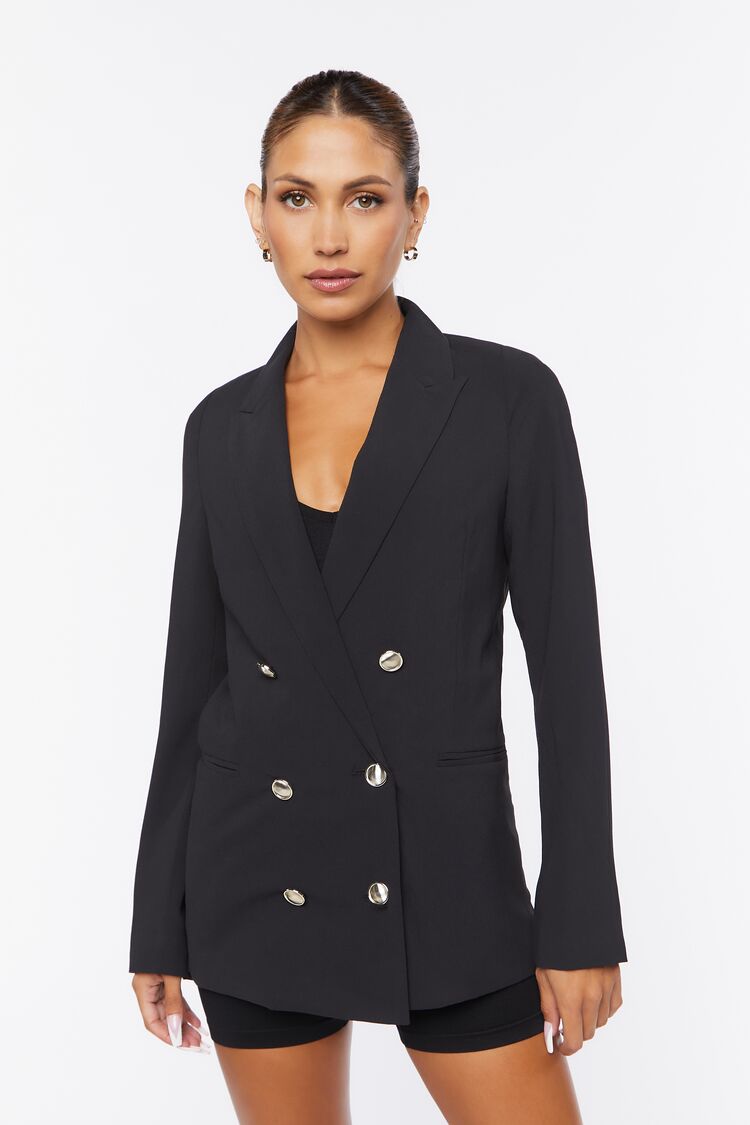 Notched Double Breasted Blazer 7571