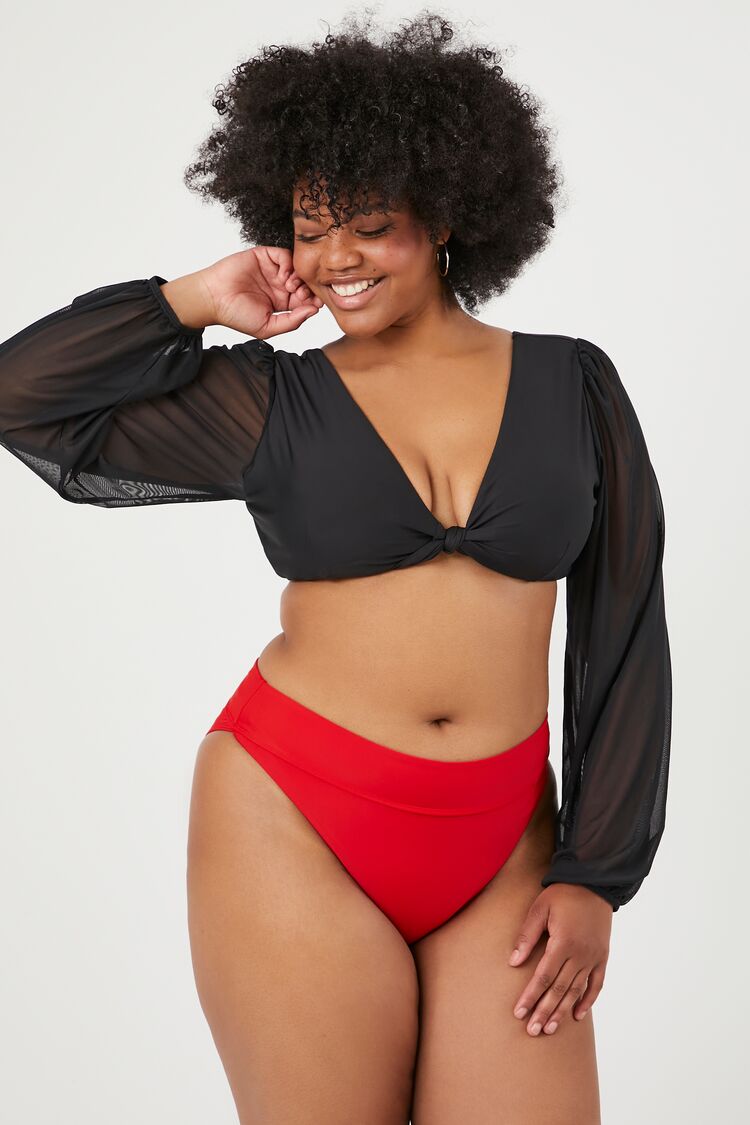 Plus Size High-Rise Bikini Bottoms