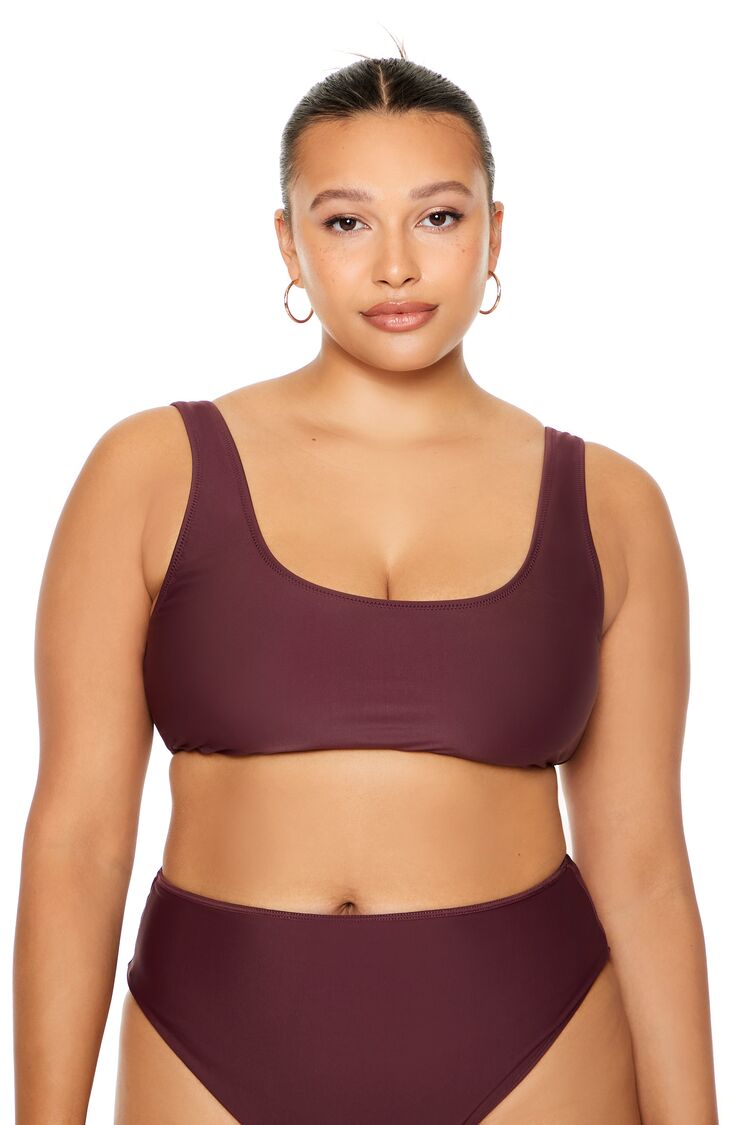 Plus Size Low-Cut Bikini Top